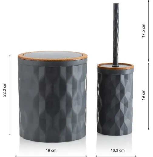 Kúpeľňový set REINA 5 ks antracit/hnedá