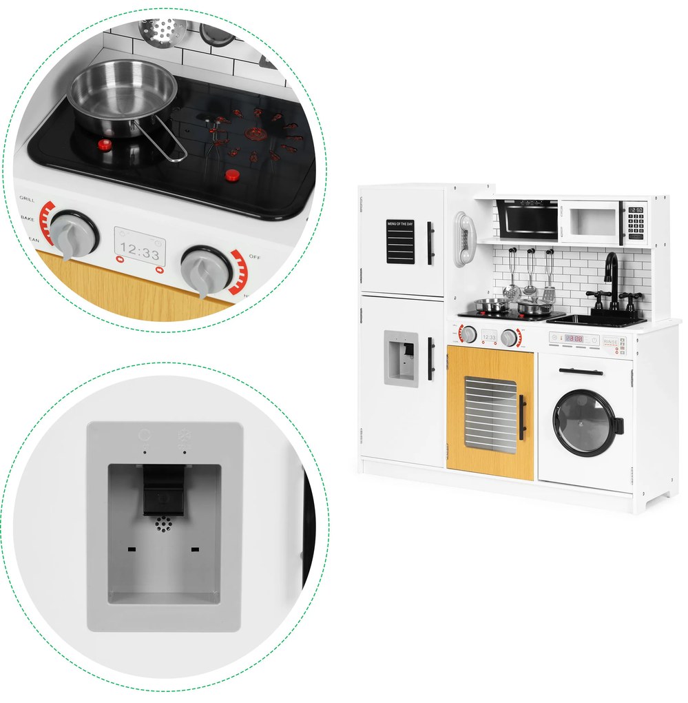 Veľká drevená kuchynka pre deti + zvuky svetiel ECOTOYS