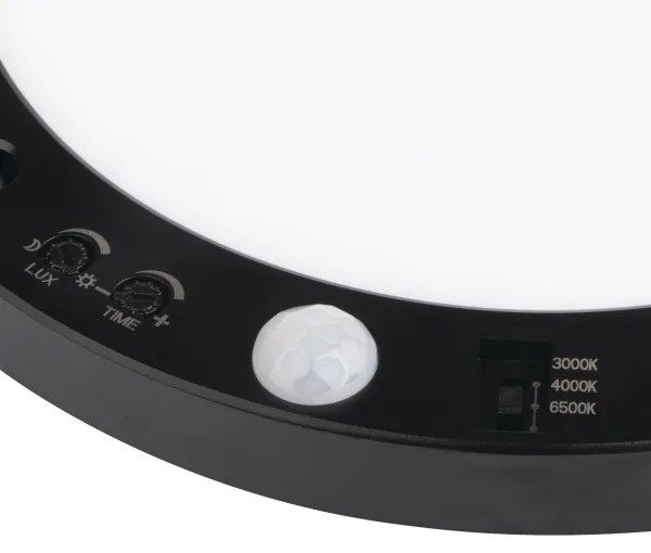 Kanlux 24605 - LED Svietidlo so senz. 2v1 ERGA LED/17W/230V 3000/4000/6500K čierna