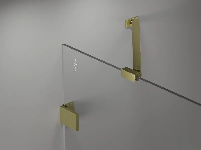 Mexen, Mexen Lunar ľavé otočné sprchové dvere 95 cm, transparentné, brúsené zlaté - 834-095-000-55-00-L