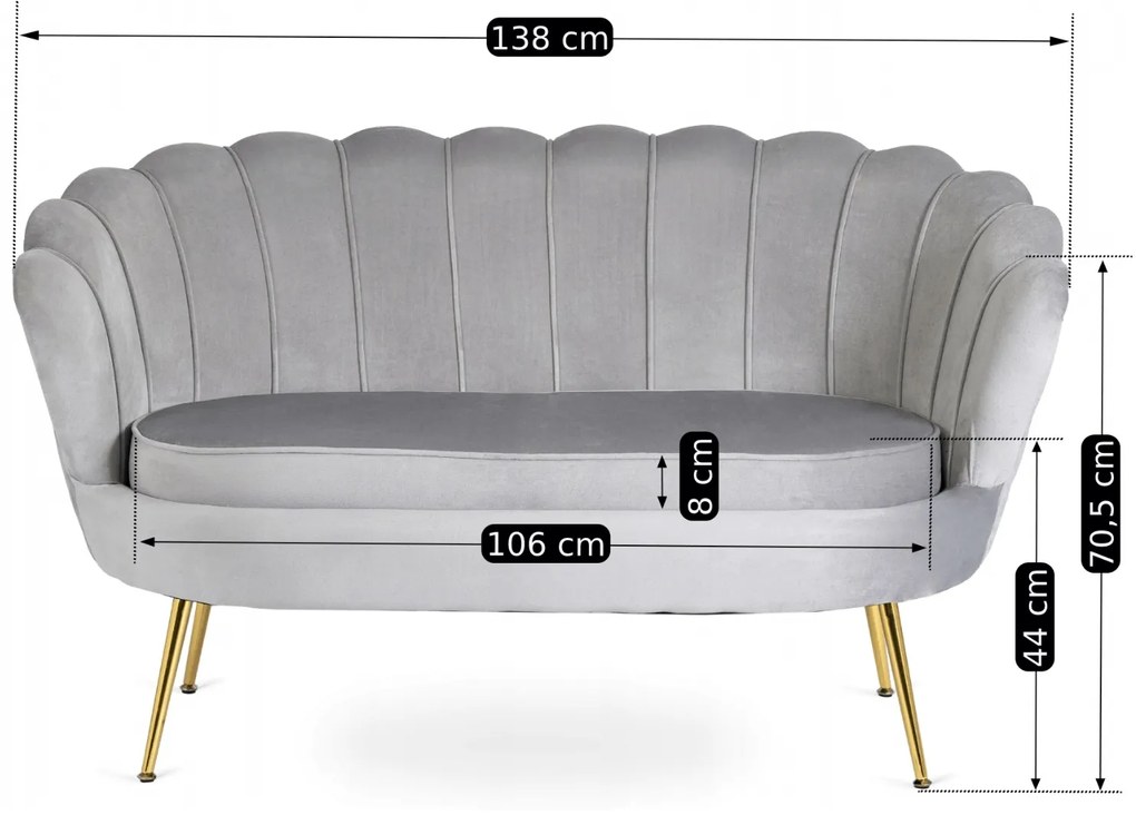 PROXIMA.store - Elegantná pohovka Zendaya FARBA: sivá