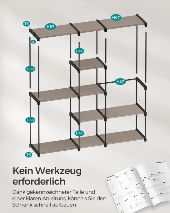 Otvorená šatníková skriňa RYG037R02