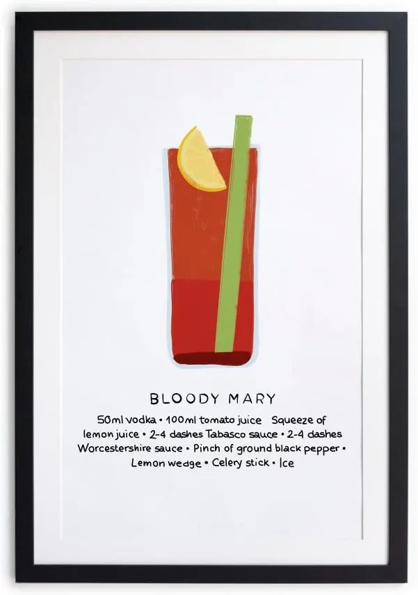 Zarámovaný plagát Really Nice Things Bloody Mary, 40 × 50 cm
