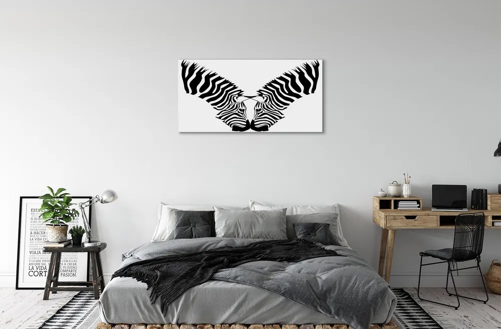 Obraz na plátne zrkadlo zebra 125x50 cm