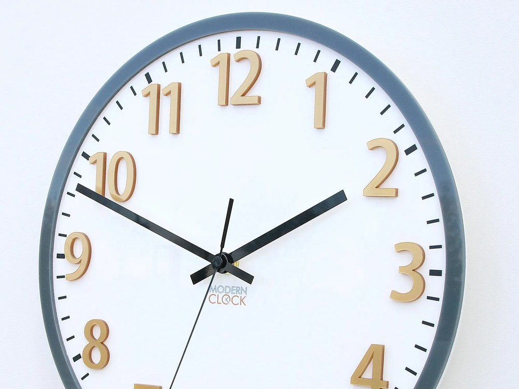 Nástěnné hodiny Hakuro 30 cm šedé/zlaté