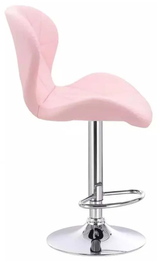 LuxuryForm DESIGN Barová stolička LIVIO na striebornom tanieri - ružová