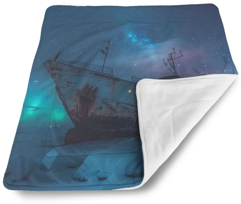Sablio Deka pre bábätko Vrak lode pri polárnej žiare - 80x100 cm