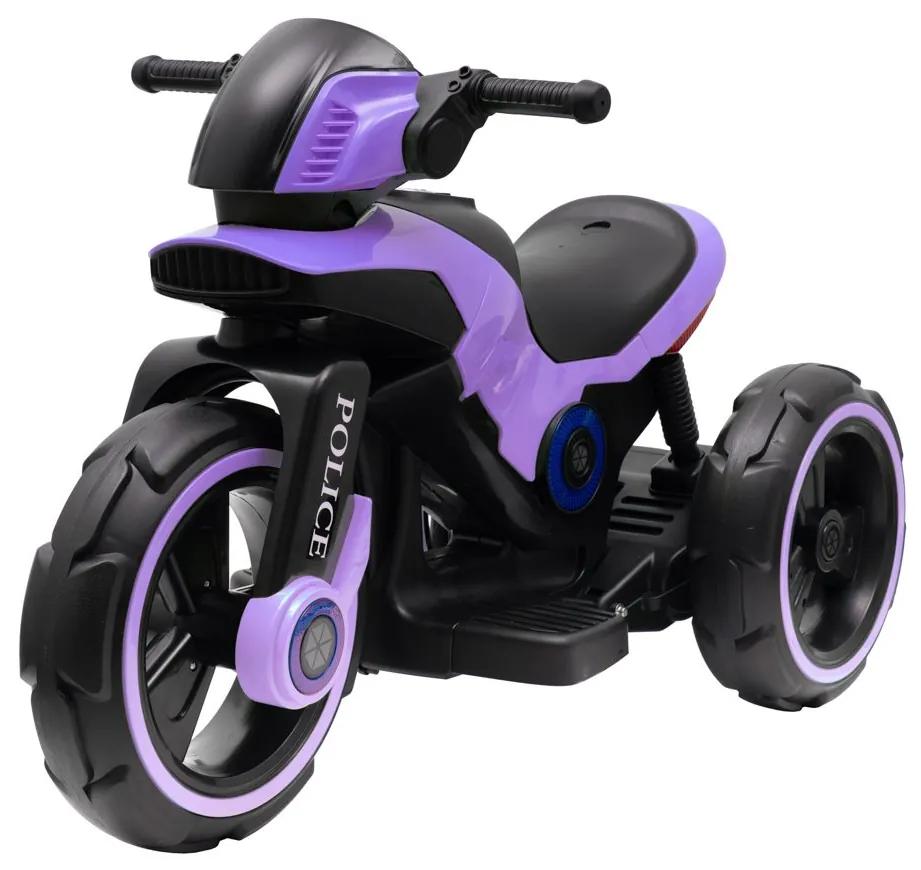 Detská elektrická motorka Baby Mix POLICE fialová