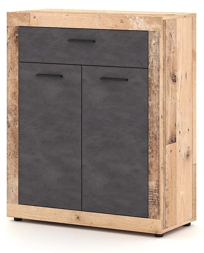 Komoda Luna 89,9 cm dub Matera svetlý/sivá