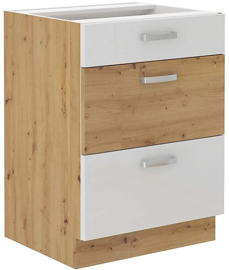 Skrinka do kuchyne ARTISAN biela lesklá 60D 3S BB