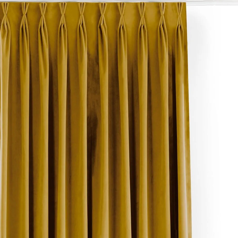 Zamatový dimout záves v horčicovej farbe 140x300 cm Velto – Filumi