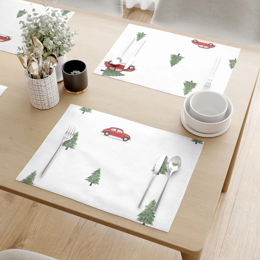 Goldea vianočné prestieranie na stôl 100% bavlnené plátno - cesta pre stromček - sada 2ks 30 x 40 cm