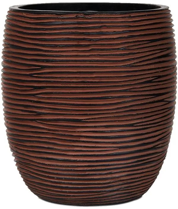 Capi Nature Vase elegant high II rib brown 18x21 cm