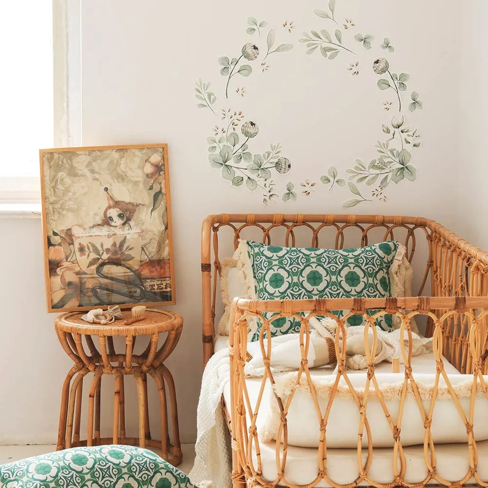 Samolepka do detskej izby miniset lúčnych kvetov 50x50cm