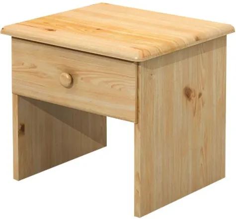 Bradop Nočný stolík masívny z borovice s 1 zásuvkou