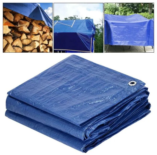 SPRINGOS Krycia plachta s okami 4x6 m, 60g PE, modrá SPRINGOS PROTECT