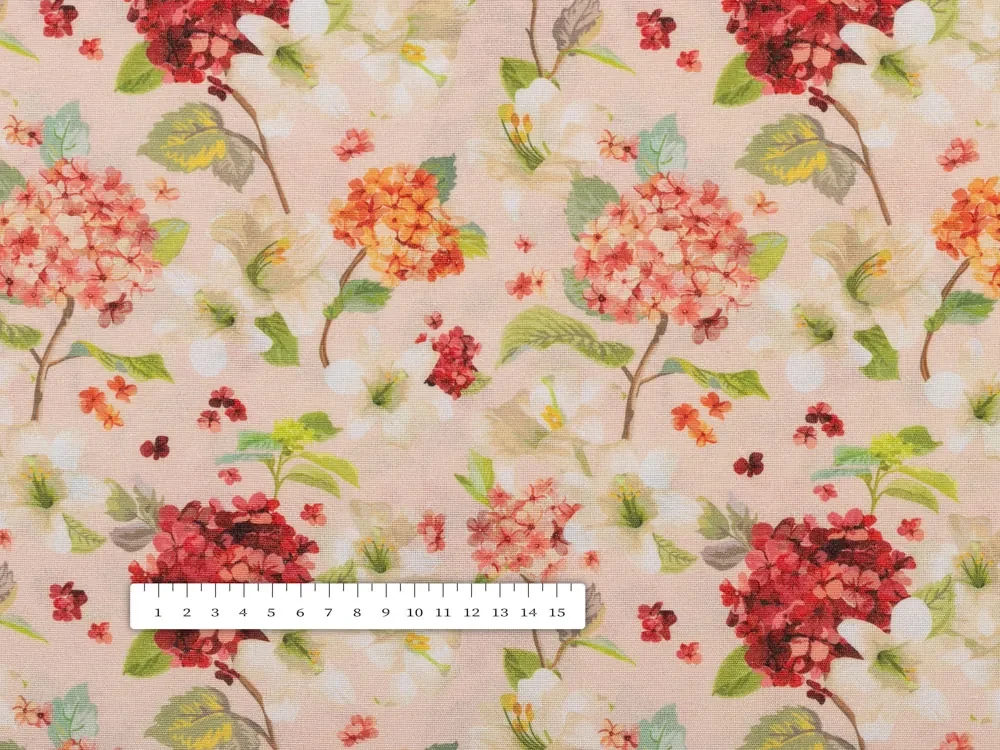 Biante Dekoračný štvorcový obrus PML-091 Hortenzie a ľalie na ružovom 70x70 cm