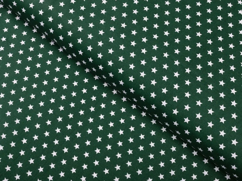 Biante Bavlnený oválny obrus Sandra SA-350 Biele hviezdičky na tmavo zelenom 120x160 cm