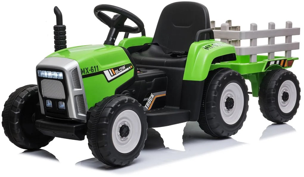Detské elektrické autíčko BestBerg BBCC-30G - traktor / od 3 rokov / nosnosť 30 kg / zelené