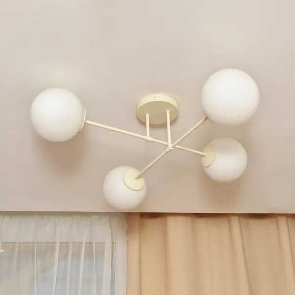 Prisadené svietidlo MOON 4xE27/15W/230V krémové