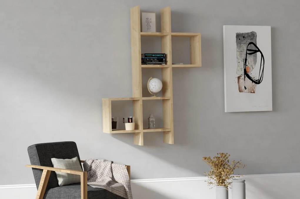 Nástenná polica KENO dub safírový