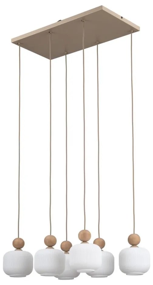 Závesný luster na lanku BALLO 6xE14/10W/230V béžová