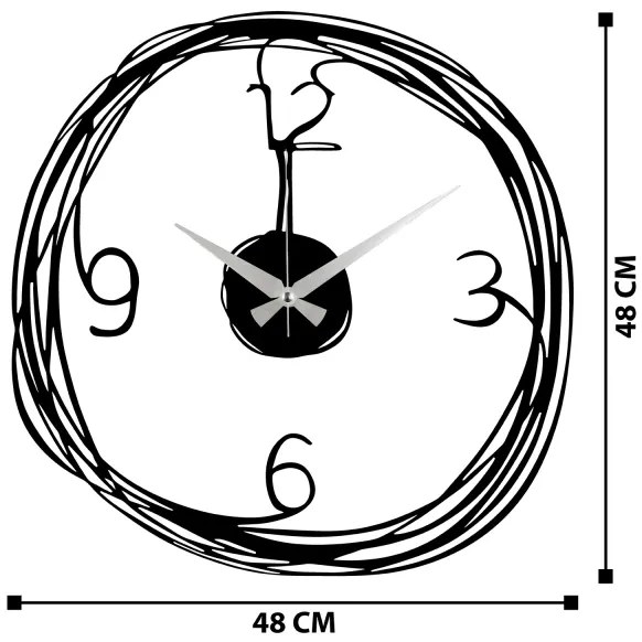 Nástenné hodiny 48 cm 1xAA čierna