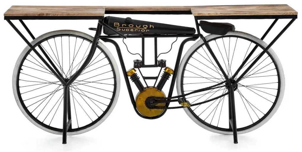 furniture-nabytek.cz - Lakovaný konzolový stôl z kovu, čierny – 180×45×85 cm