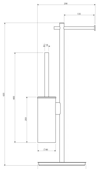 OMNIRES MP60810CR - Stojan na toaletný papier a WC štetku MODERN PROJECT chróm