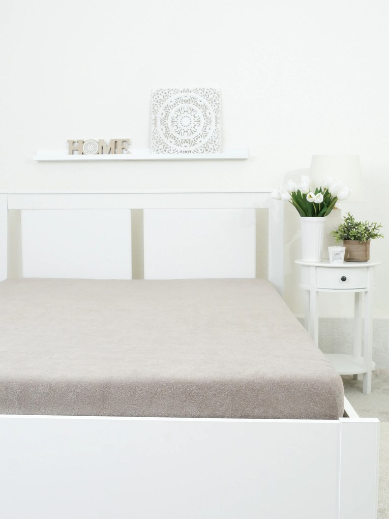 Froté plachta do postieľky 60 × 120 cm - cappuccino
