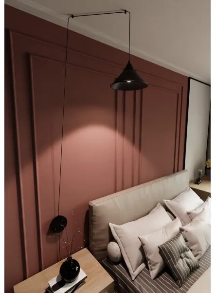 Luster na lanku ABRAMO 1xE27/15W/230V čierna