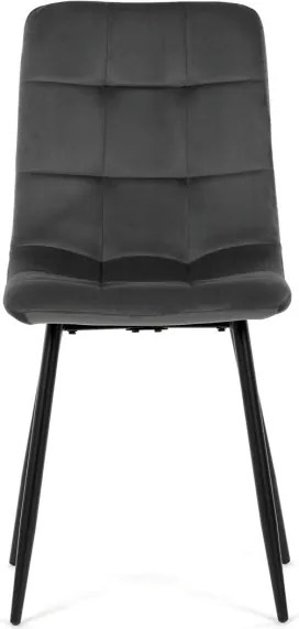 Jedálenská stolička zamatová, sivá CT-281 GREY4