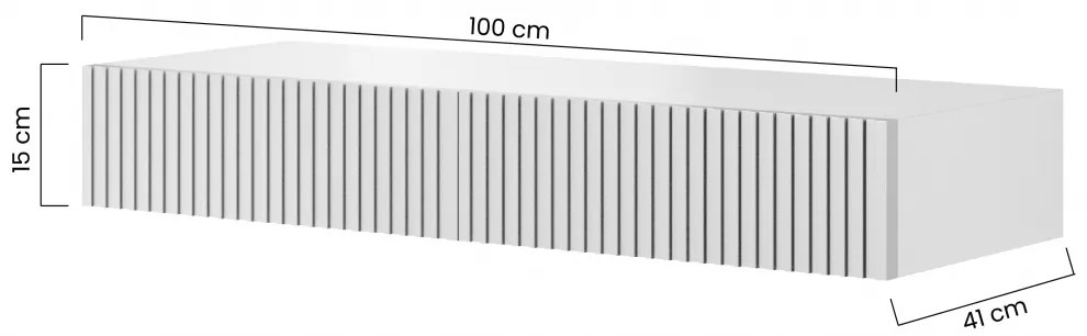 BOGART Závesný písací stôl Nicole 100 2SZ FARBA: čierna / matná čierna