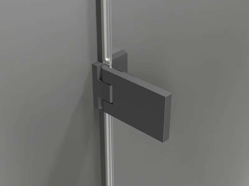 Mexen Lunar-F Duo, skladací sprchový kút 80 x 80 cm, 8mm číre sklo, grafitový profil, 836-080L-080P-95-00