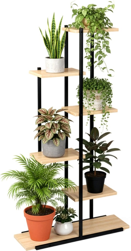 Stojan na kvety IKER vanilla craft/čierny