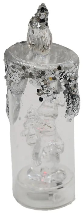 LED stĺpová sviečka SANTA 16 cm transparentná - viac variantov