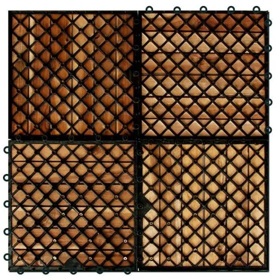 InternetovaZahrada Drevené dlaždice – sada 11ks, 30×30 cm