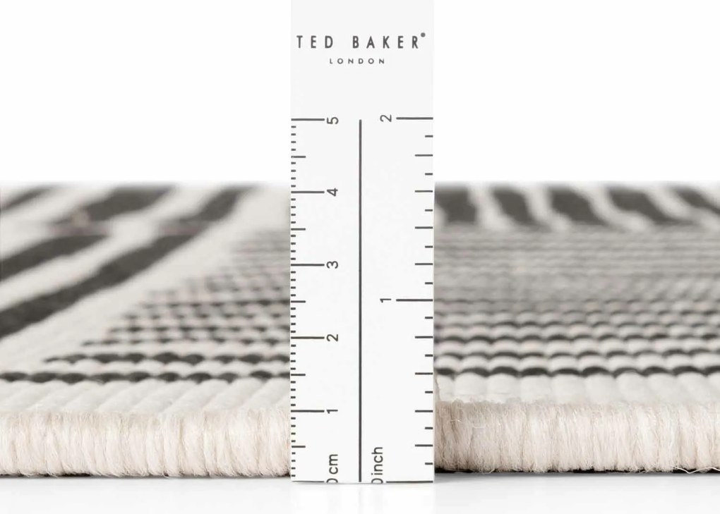Ted Baker, Kusový koberec Ted Baker Haringey 106390 Black White kruh, 160x160, čiernobiela, chodba / predsieň