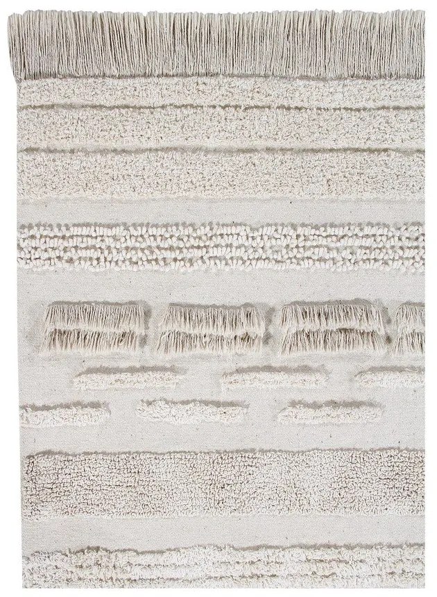 Svetlosivo-krémový prateľný ručne tkaný bavlnený koberec 140x200 cm Air Natural – Lorena Canals