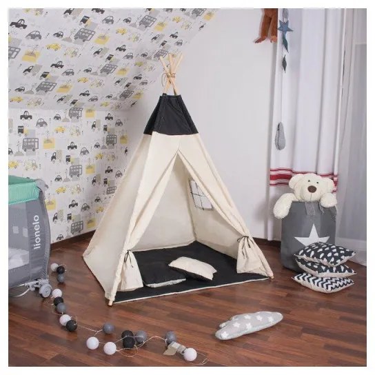 SPRINGOS Teepee stan pre deti SPRINGOS Čierny Wigwam