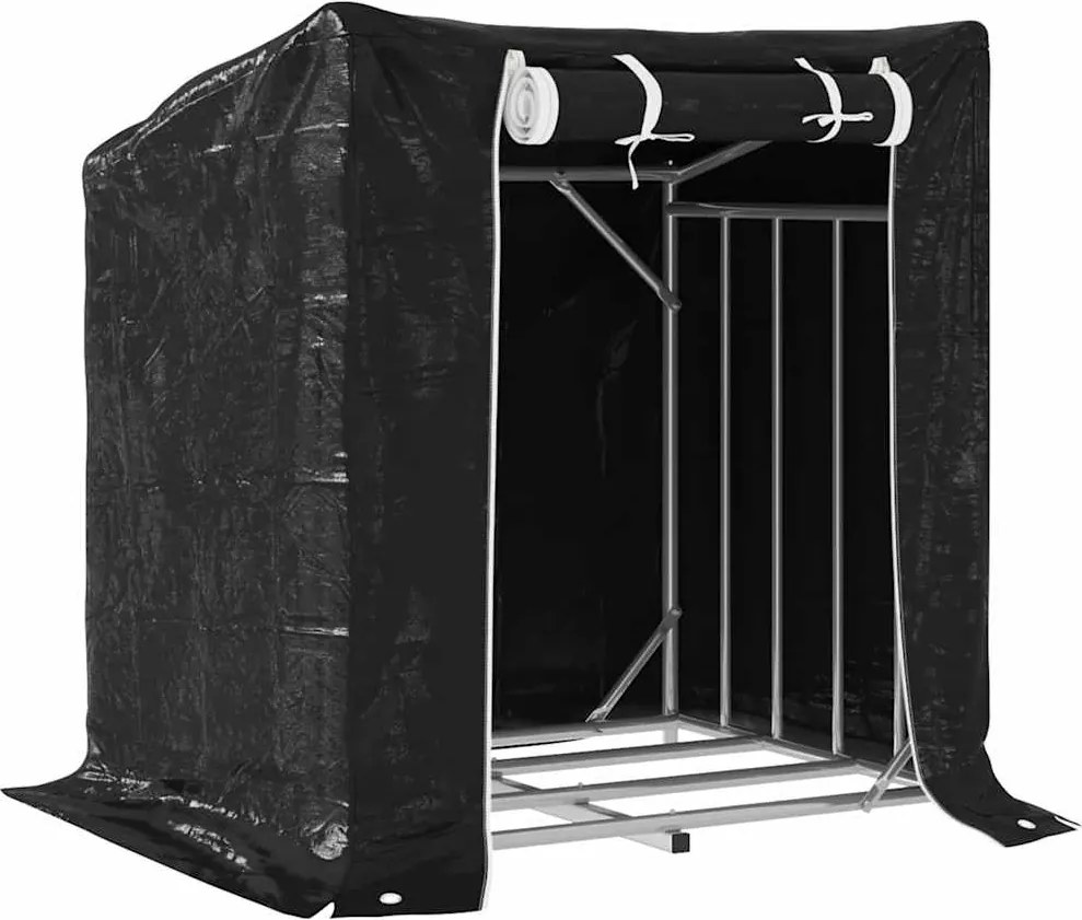 vidaXL Regál na krbové drevo s pláštenkou 100,5x80,5x110,5 cm