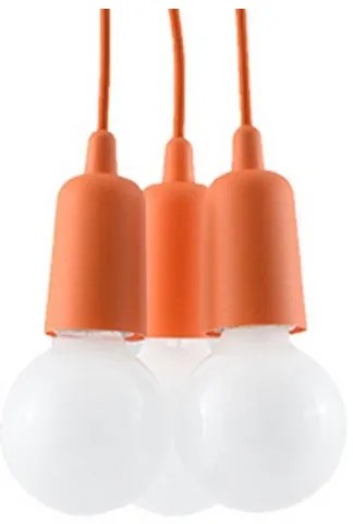 Luster na lanku DIEGO 3xE27/60W/230V oranžová
