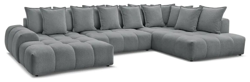 Tmavosivá ženilková rozkladacia/s úložným priestorom rohová pohovka (pravý roh/do tvaru "U") Everest – Bobochic Paris