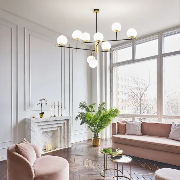 Ideal Lux - Luster na tyči GOURMET 9xE14/28W/230V pr. 131,5 cm zlatá