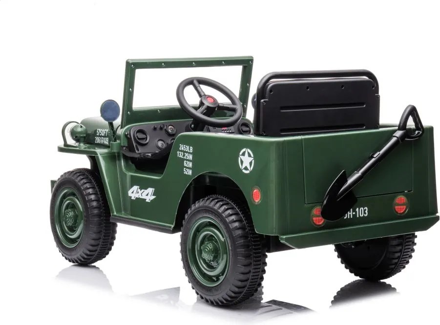 LEAN CARS Elektrické autíčko na akumulátor JH-103 armádne zelené 4x4