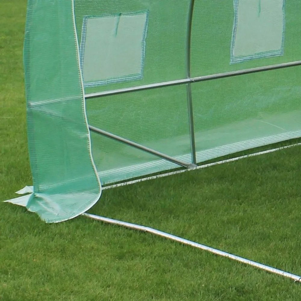 Lean Záhradný fóliový skleník 6x3x2m 18m² - zelený s rámom
