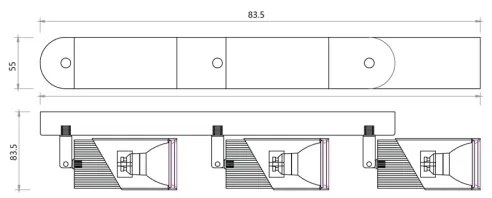 Bodové svietidlo NEO 3xGU10/8W/230V čierna/zlatá