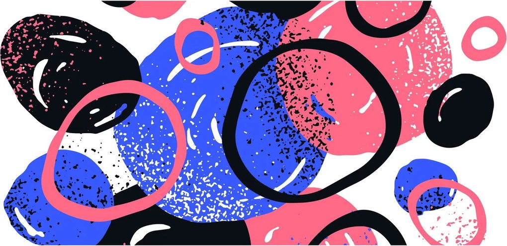 Obraz - Motív s kruhmi v živých farbách (120x50 cm)