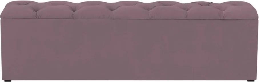 Fialový otoman k posteli s úložným priestorom Kooko Home Manna, 47 × 140 cm
