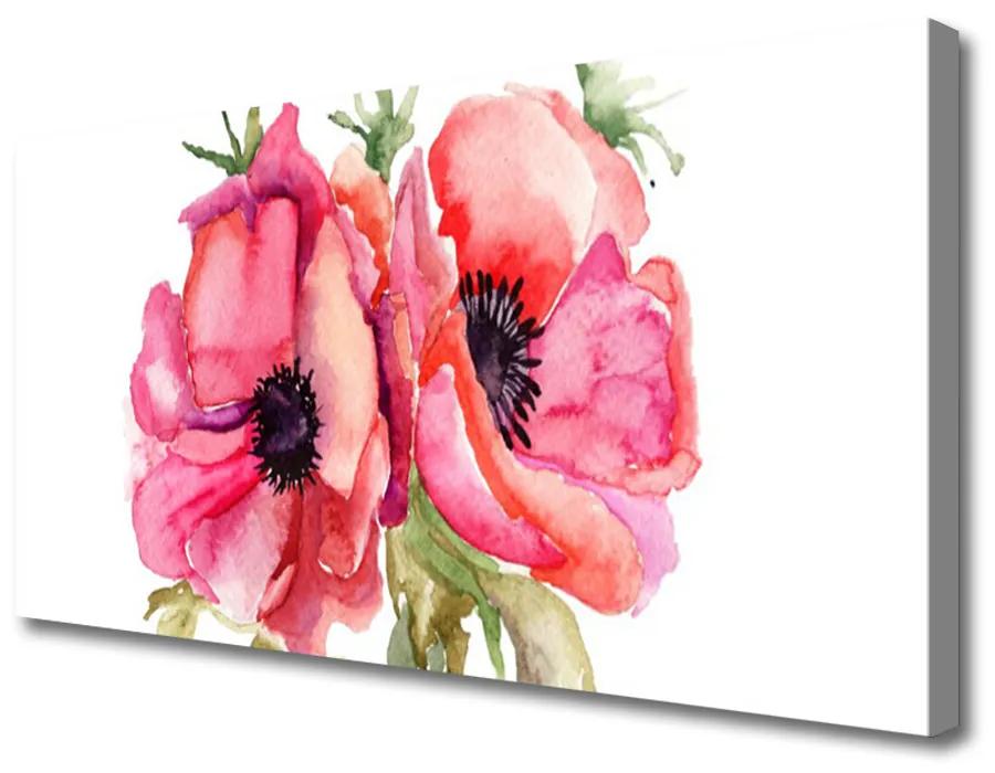 Obraz na plátne Kvety akvarely 120x60 cm